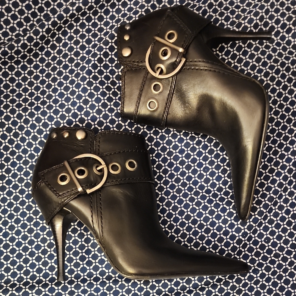 Black Carlos Leather Boots for Women - 8